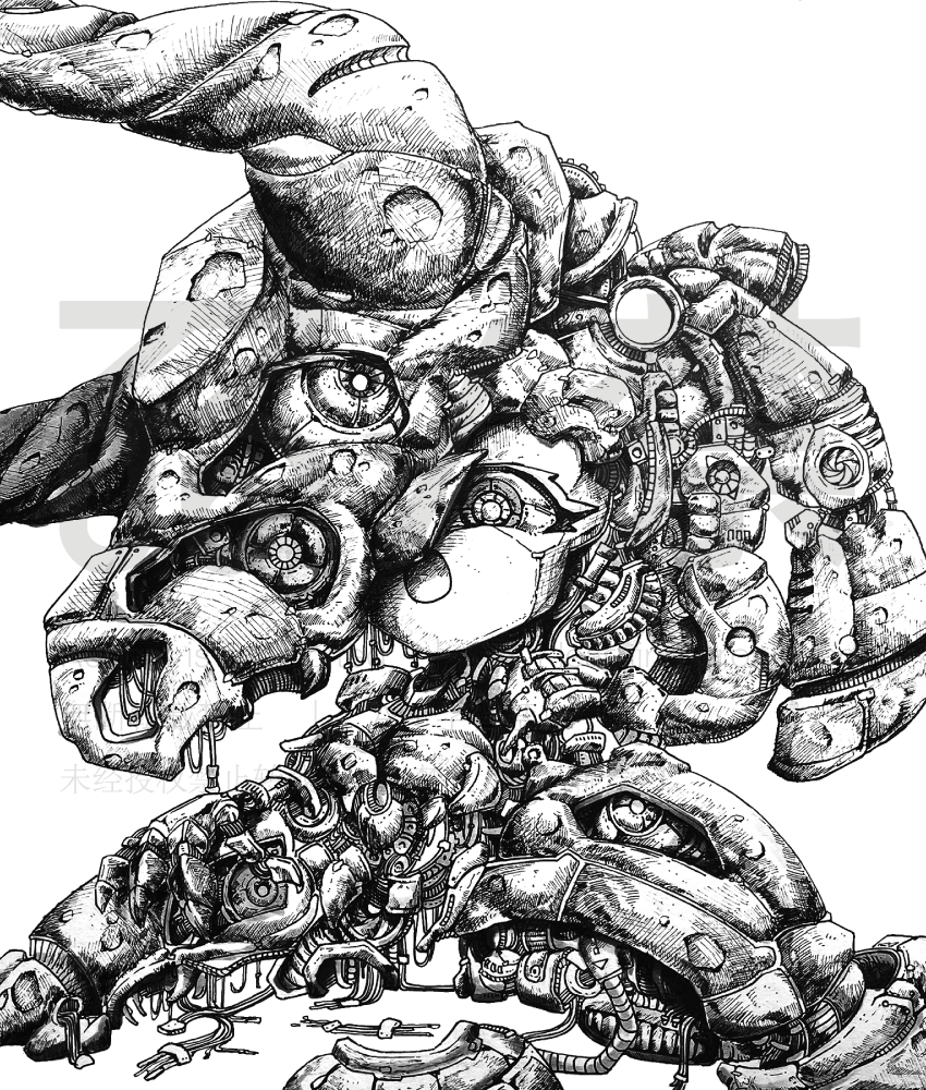 機械少女_恐竜

ペン画です。
口内炎が治ったら動画出します。見てね。