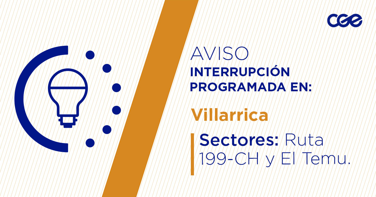 CGE_Clientes's tweet image. Para mejorar la calidad del suministro de nuestros clientes de #Villarrica, este martes, entre 09:30 y 15:30 horas, se realizará una #InterrupciónProgramada (sectores en la imagen 👇) debido a trabajos de mejoras. Recuerda desconectar tus artefactos 🔌