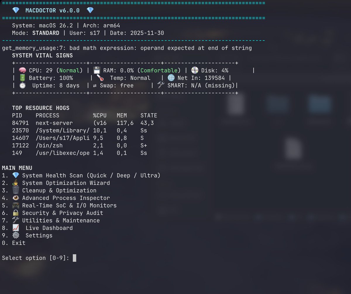 wrote a mac cleaner that actually cleans apple about to mark the repo as malware

x.com/Palmsvettet/st…