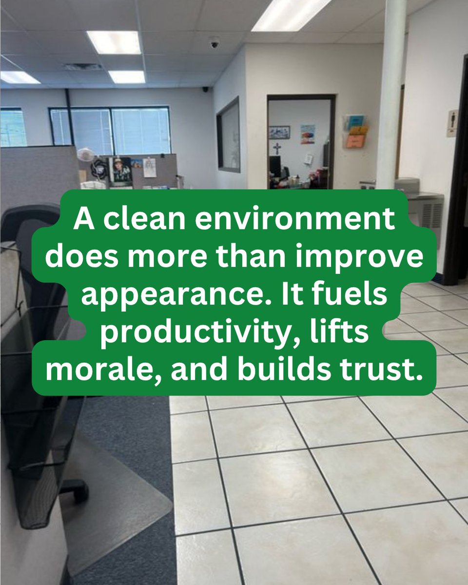 DeltaJanitorial's tweet image. A clean workspace builds trust.
Our partnership with Discount Motors Collections in Arlington transformed their office into a space that inspires confidence and productivity.
#DeltaDifference #CleanWorkspaces #DFWBusinesses