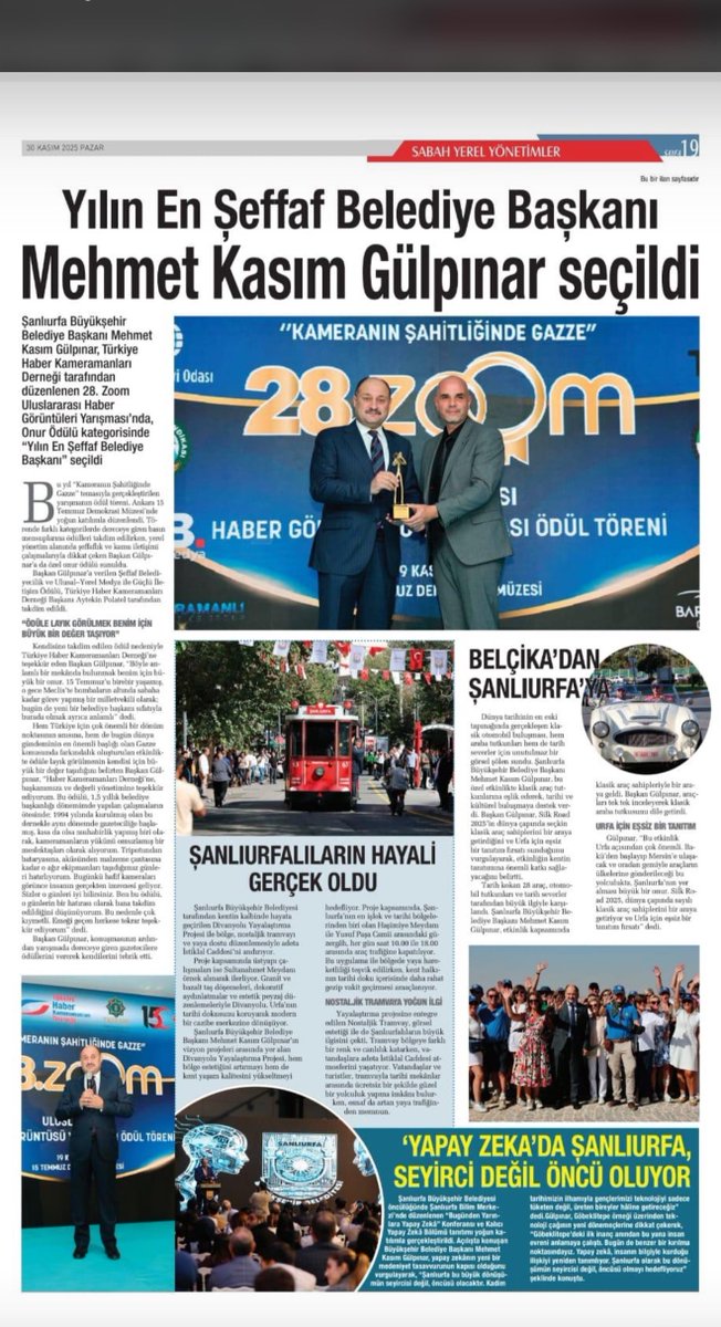 Şanlıurfa, şeffaf belediyeciliğin en güzel örneğini veriyor.

Teşekkürler #MehmetKasımGülpınar…