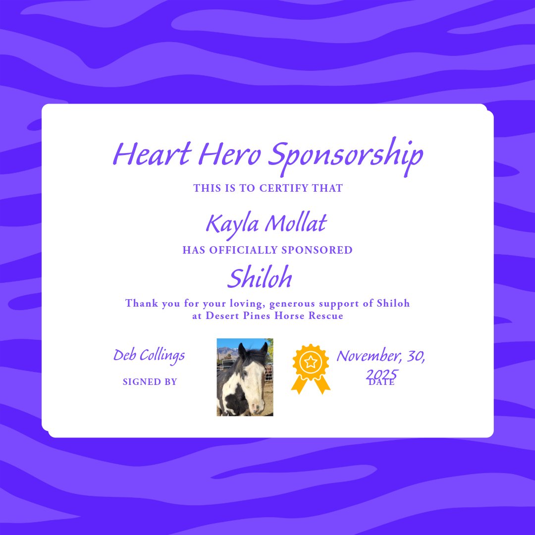 DebCollings's tweet image. Thank you Kayla for your Heart Hero Sponsorship for Shiloh!!!