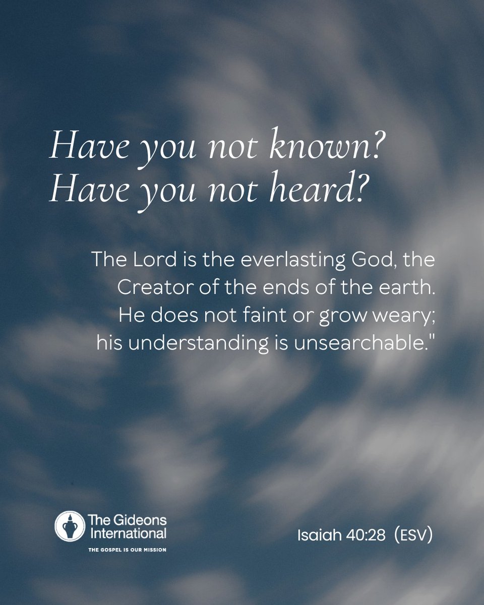 There’s comfort in knowing the One guiding me never grows tired or uncertain. #verseoftheday #thegideons