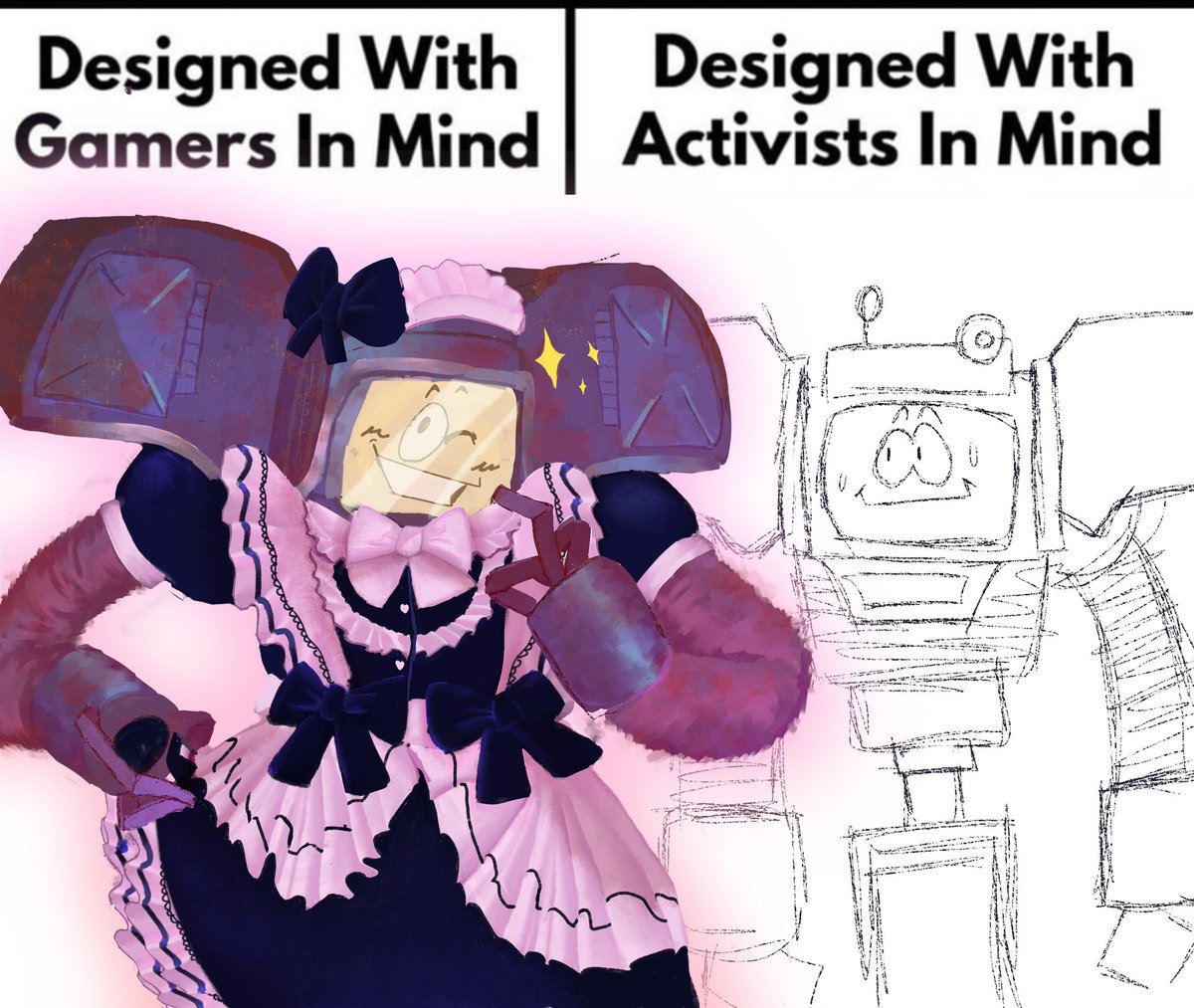 This was just an excuse to draw yes man in a maid outfit #yesmanfallout #Fallout