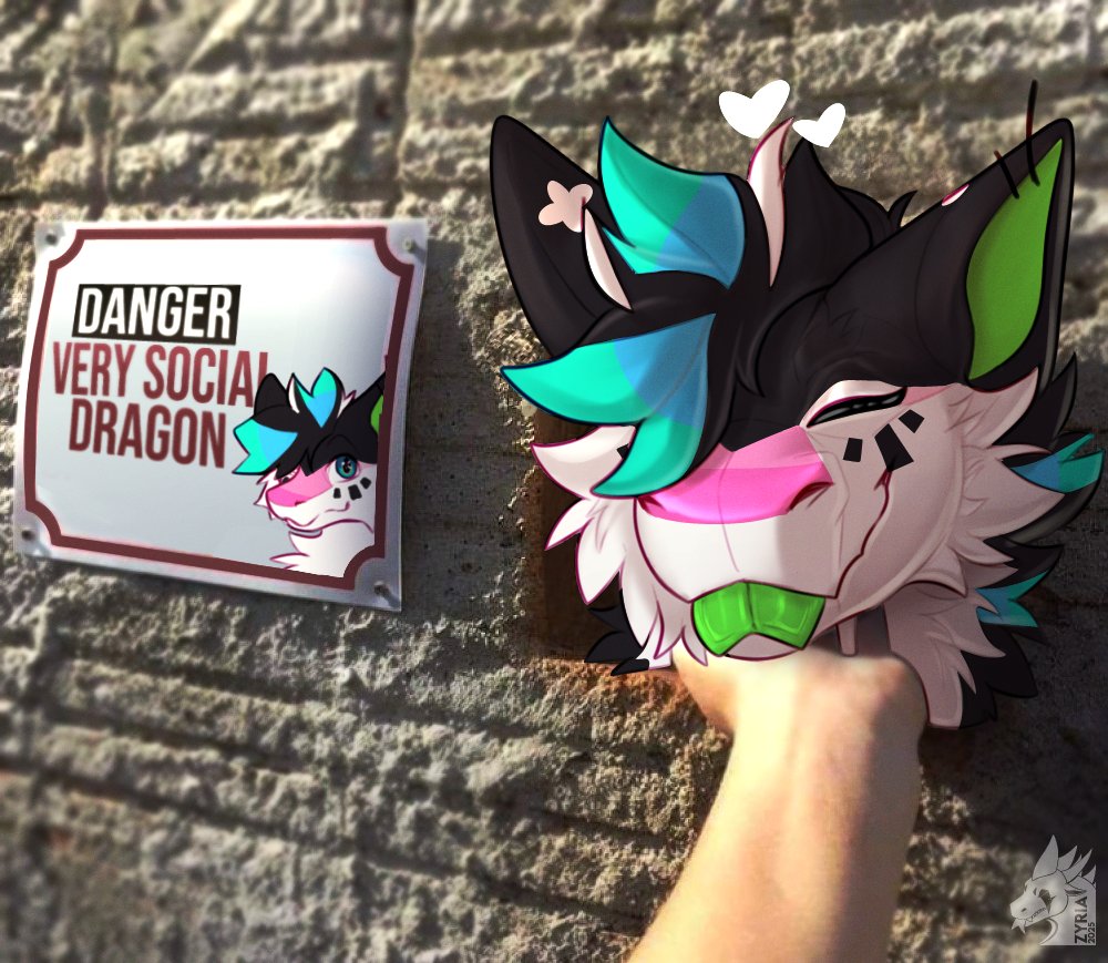 Amazing art done by: <a href="/ZyriaArts/">Zyria ⚡</a> 

Im very happy and proud of how this came out 🩷 100% recommend this artist! Loved the communication! 

I'm a very social dragon who loves pets 🩷