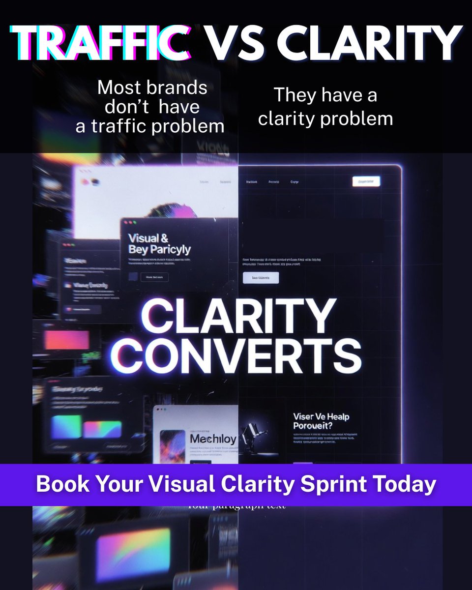 AppliedVisual's tweet image. Most brands don’t have a traffic problem. They have a clarity problem. If people land on your homepage and can’t tell what to do next…then more traffic just means more confusion.
Book Your Visual Clarity Sprint Now:
theappliedvisual.com/sprint
#branding #ux #conversiondesign