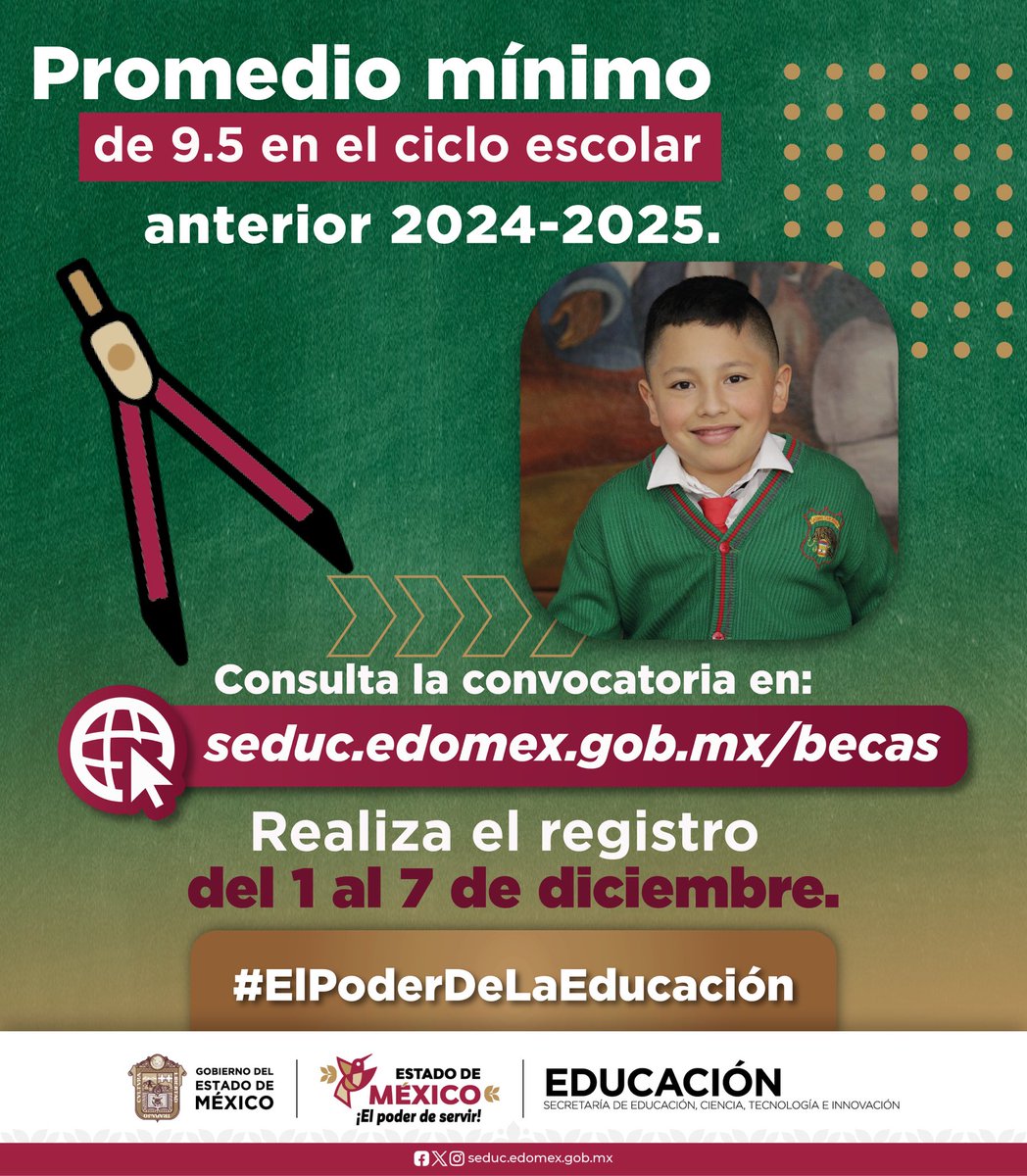 📢✨ ¡Atención comunidades de aprendizaje! 
 
Mañana inicia el registro de la #BecaParaElBienestar dirigida a estudiantes de educación básica en escuelas públicas del Estado de México. 
 
Pueden realizar el registro en 👉 seduc.edomex.gob.mx/becas 
 
#ElPoderDeLaEducación