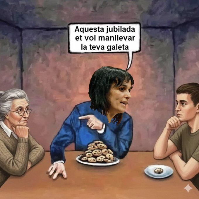 Orriols denuncia que el sistema de pensions és una estafa piramidal en la que els de baix (treballadors) són estafats pels de dalt (jubilats).
També denuncia que ens manlleven i xuclen de les nòmines una quantitat ingent per pagar les pensions.