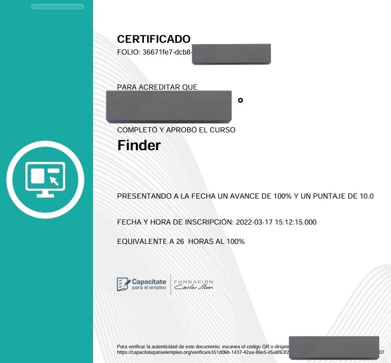 PedroCrvtes's tweet image. @Fund_CarlosSlim tiene la plataforma aprende.org. Alli encuentras cursos, técnicos y especialidades en diversas áreas. Acabo de terminar el curso de Finder porque me quiero especializar en tratamientos de datos. Va el primer paso. Muy recomendado