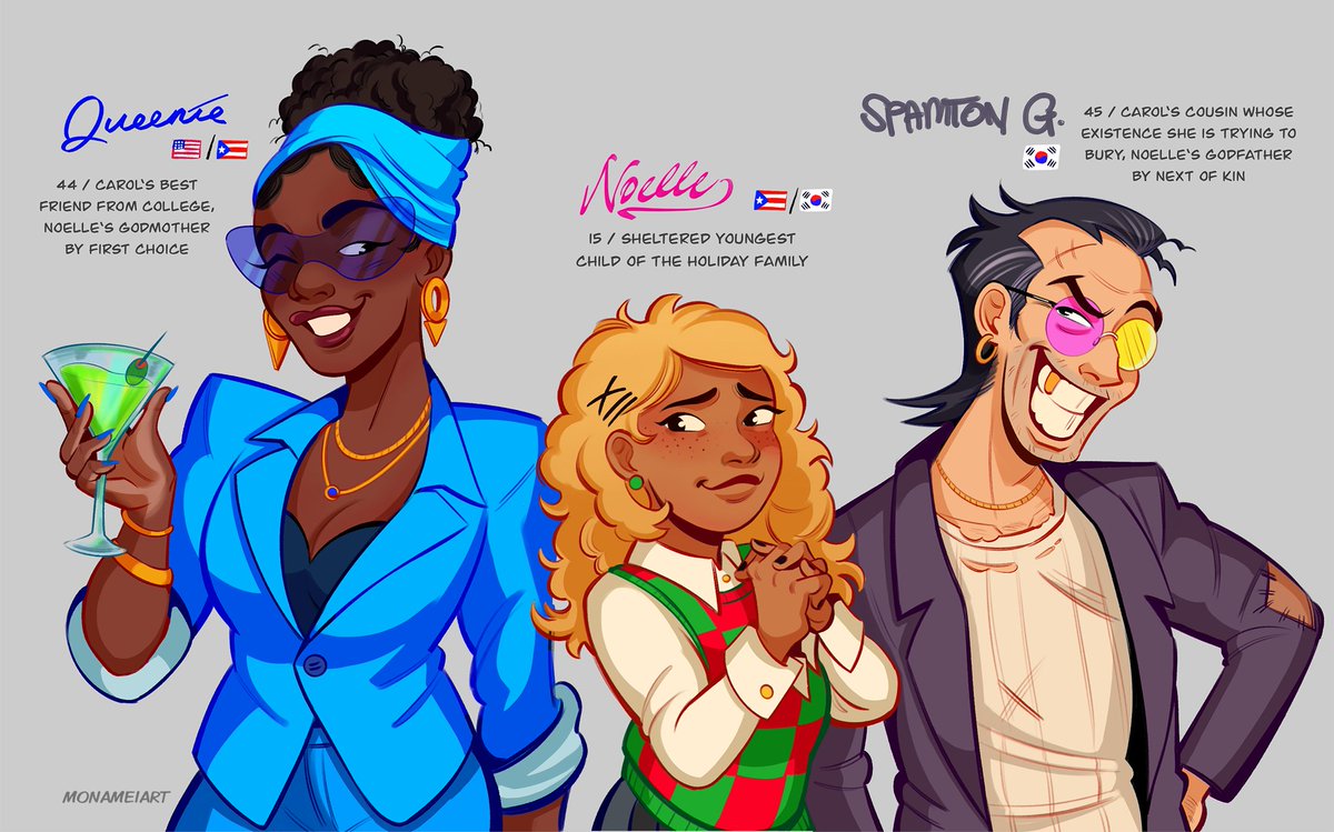 monameiart's tweet image. haven&apos;t posted these before but here are my human au dreemurr &amp;amp; holiday extended family headcanons 

#DELTARUNE #deltarunefanart