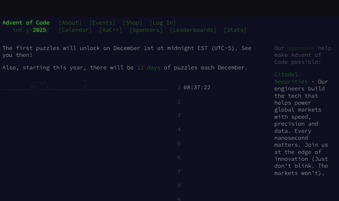 charliesbot's tweet image. My friends, mañana comienza el #adventofcode!

La razón por la que sigo recomendando está opción sobre otras alternativas es:

1. Te sirve para practicar inglés
2. La comunidad es inmensa
3. Sigue siendo súper retador y útil para practicar!

adventofcode.com