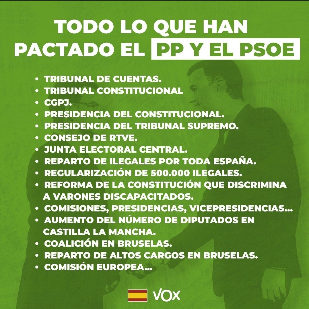 Para los peperos que critican a VOX:

1. La “concentración” de Feijóo en el Templo de Debod fue un mitin de partido, no una manifestación ciudadana.

2. VOX no convocó ninguna protesta para este día (para quienes insisten en que “favorece” a Sánchez por llamar a movilizarse en