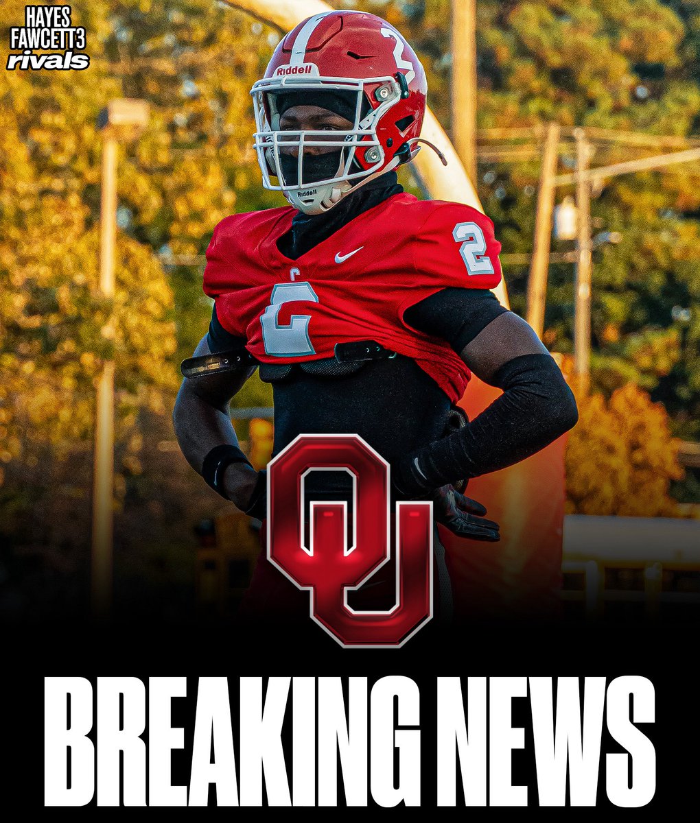 Hayesfawcett3's tweet image. BREAKING: Class of 2027 WR Tra’Von Hall has Committed to Oklahoma, he tells me for @rivals

The 6’0 180 WR from Tuscaloosa, AL chose the Sooners over Ole Miss, Auburn, and Vanderbilt

“I’m home 🏠”

on3.com/rivals/travon-…