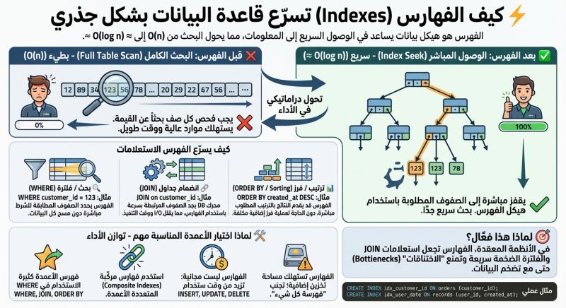 mohammed_FBeshr's tweet image. كيف الفهارس indexes تسرع قاعدة البيانات بشكل جذري

#برمجة #مبرمج
#Database