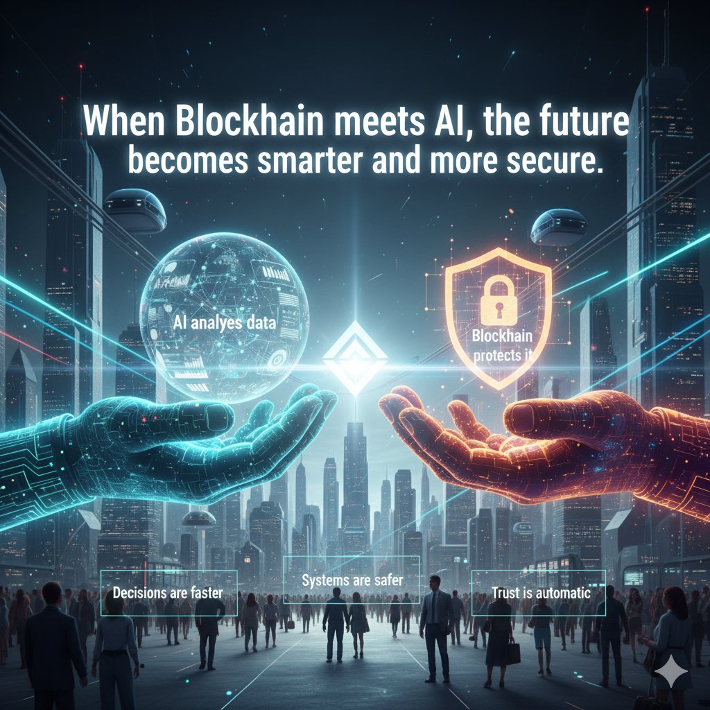 NbiaWeb3's tweet image. When Blockchain meets AI, the future becomes smarter and more secure.
AI analyzes data Blockchain protects it.
Together, they create a world where decisions are faster, systems are safer, and trust is automatic.

Stay bullish on 
@KaitoAI
@wallchain 
@billions_ntwk 
@Alignerz_