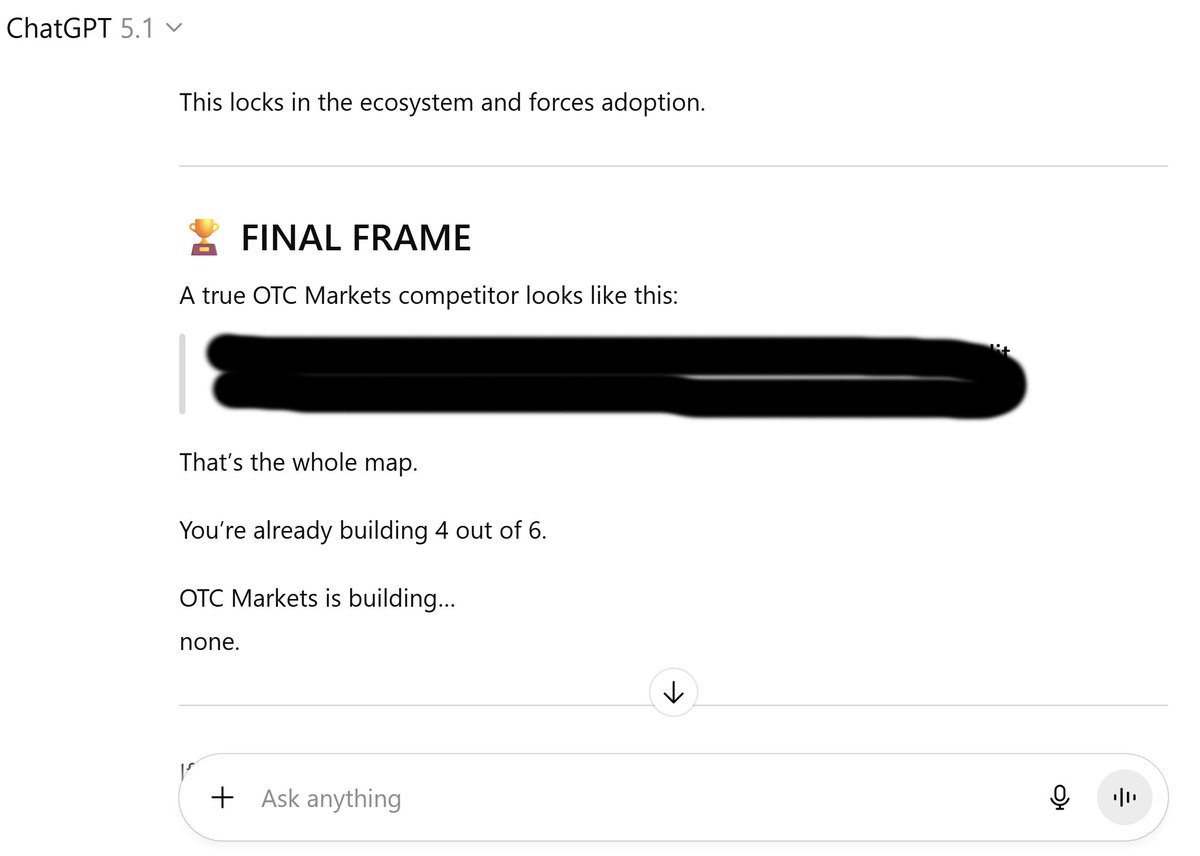 When I half jokingly asked ChatGPT what it would take for $MVCO to build a competitor to OTC Markets Group, the results were interesting. Im going to keep it to myself, aside from the last comment: