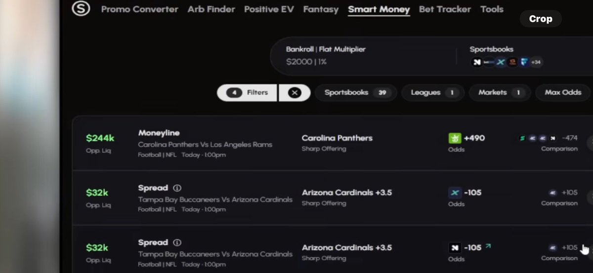 Sharps had $240k on panthers ML and would ya look at that.

Money don’t lie.

Identified with <a href="/smartstakeapp/">SmartStake</a>