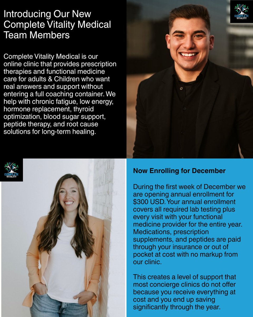 I just opened my online telemedicine clinic. You can finally get real hormone replacement therapy, testosterone therapy, female hormone repair with estrogen and progesterone, thyroid support, metabolic medication, and clinically supervised peptide therapy that actually changes