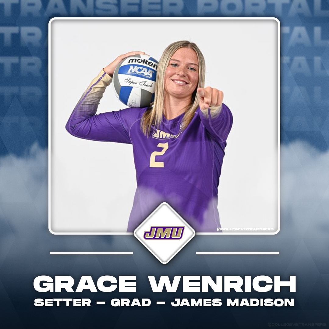 CVBTransfers's tweet photo. 𝗜𝗻 𝗧𝗵𝗲 𝗣𝗼𝗿𝘁𝗮𝗹

✏️: Grace Wenrich
🏐: 5’9” SETTER
🎓: GRAD
📍: James Madison
🏠: Georgia

#CollegeVBTransfers | #NCAAWVB https://t.co/qtTLBpTBJy
