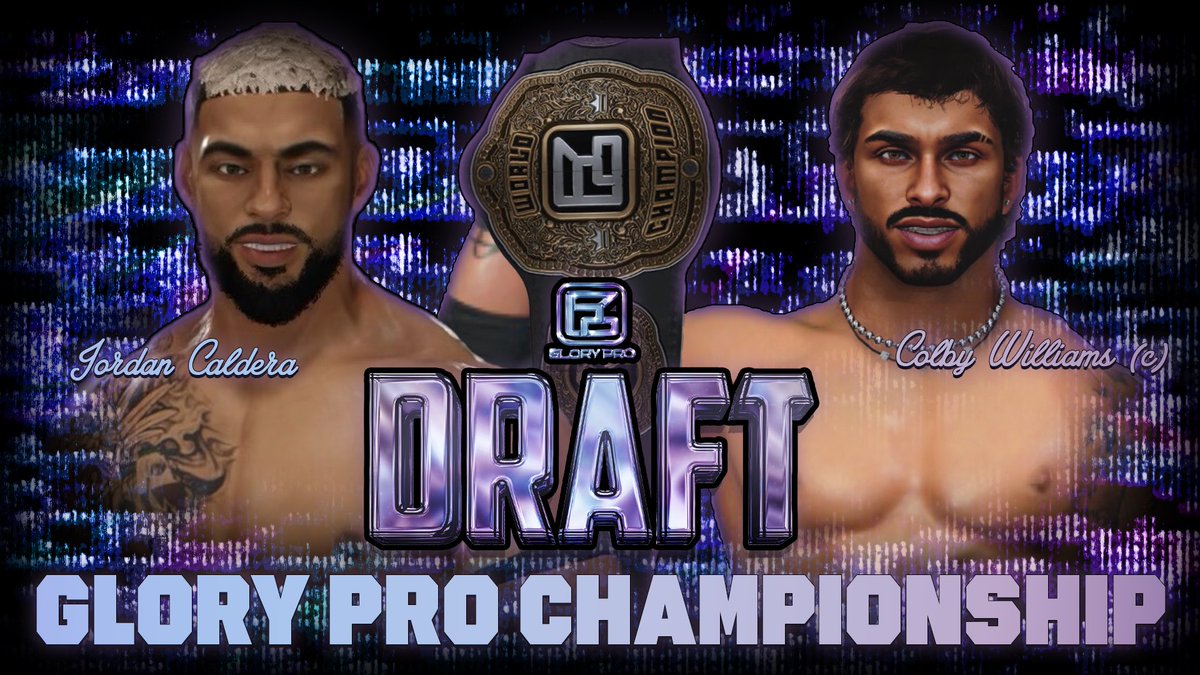 Ladies and gentlemen! We’d like to announce the first match for our upcoming draft show! 
Colby Williams will once again defend his World Title against Jordan Caldera.

Live on YouTube -

youtube.com/@glorypro2k?si…

📍Phoenix, AZ
Date TBD