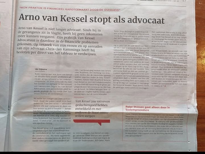 dendolly1's tweet image. Arno van Kessel stopt met zijn praktijk als advocaat.
Donderdag 4 december hoort hij of zijn voorarrest verlengd wordt.
We wensen hem en zijn vrouw heel veel sterkte.