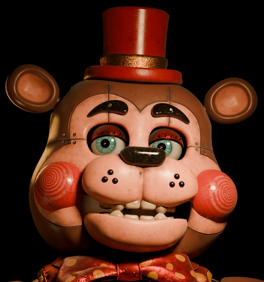 EXG1983's tweet image. Toy Freddy Redesign V6 or sum idk. I think I cooked fr
-
Eyes by @movie_s21476 
-
Edit/Retex by me
-
Rig by @BTBAnim 
-
#FNAF #blender3d #b3d
