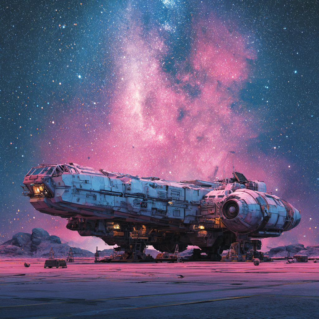 Unique930's tweet image. QT with your Pink Art 
#AIart #spaceship #pink #scifiart #aiartcommunity