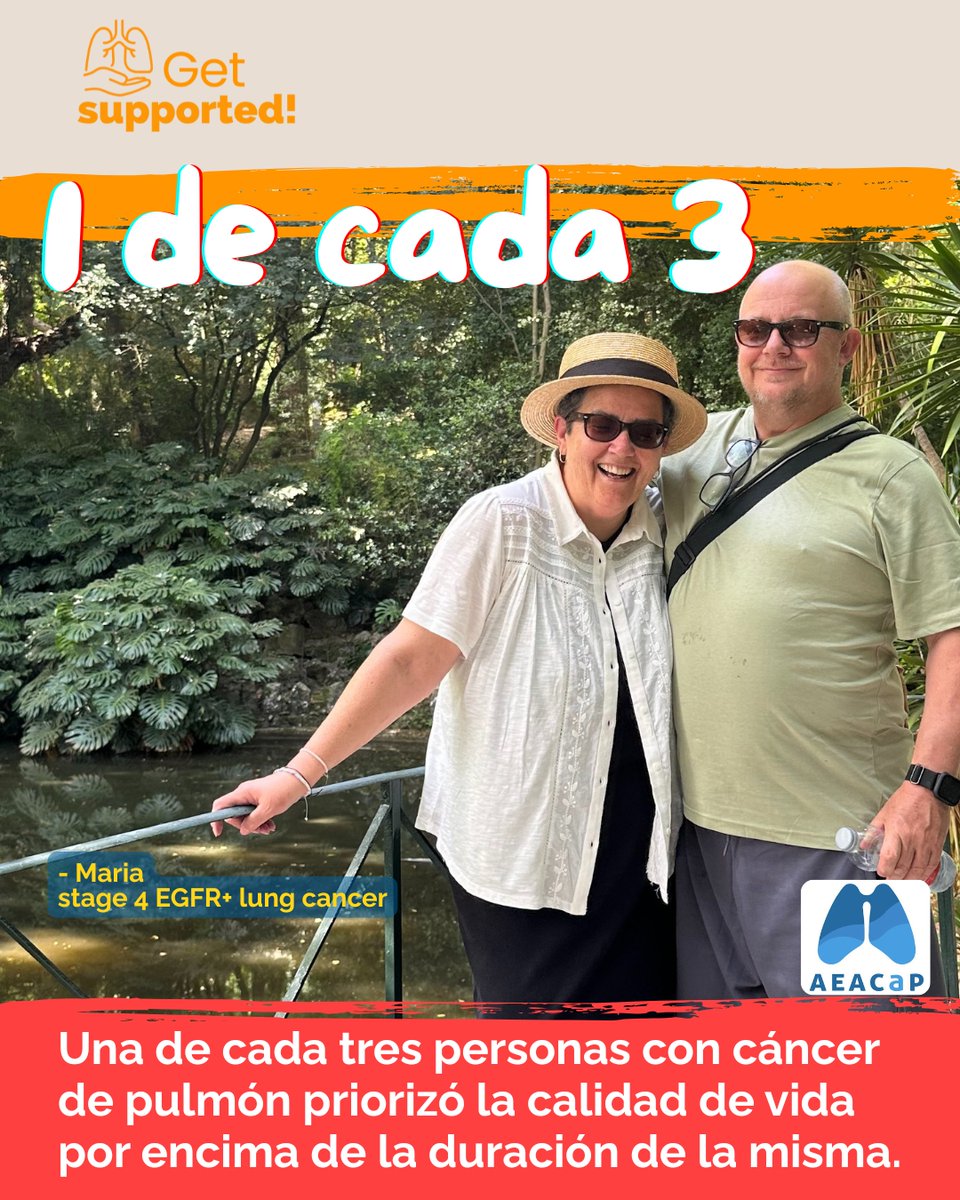 AEACaP's tweet photo. 🔵🫁El informe @LungCancerEu revela que, a la hora de decidir el tratamiento, muchas personas con #cáncerdepulmón desean una atención que valore tanto la calidad de vida como el tiempo de supervivencia

➡️@AEACaP forma parte de la campaña '¡Busca apoyo!' 2025

#GetSupported https://t.co/fW2zuWKFw7