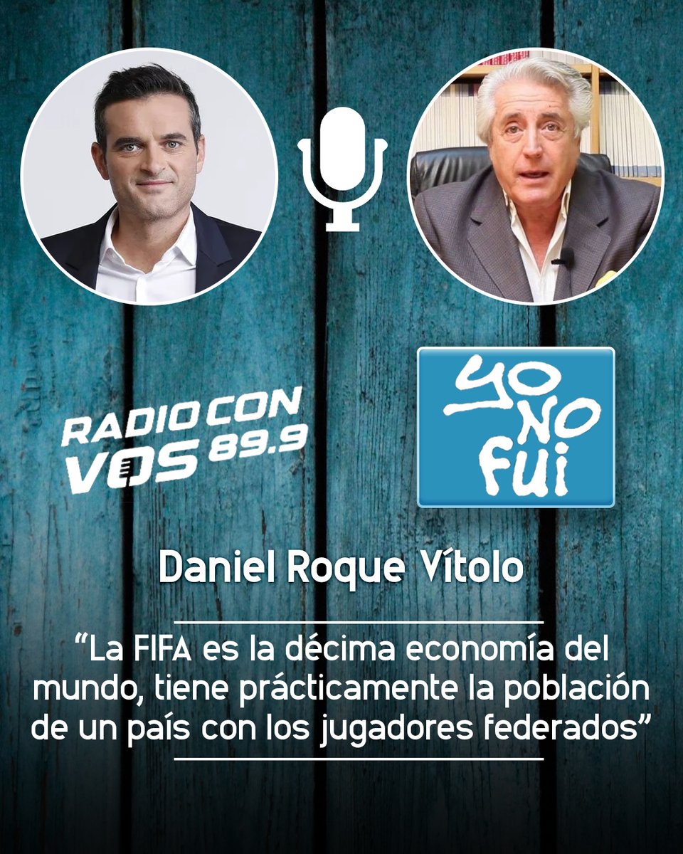🎙️[NOTA] En <a href="/radioconvos899/">Radio Con Vos 89.9</a> hablamos con Daniel Roque Vítolo, titular de la Inspección General de Justicia: “La FIFA es la décima economía del mundo, tiene prácticamente la población de un país con los jugadores federados”

[NOTA COMPLETA] radiocut.fm/audiocut/danie…