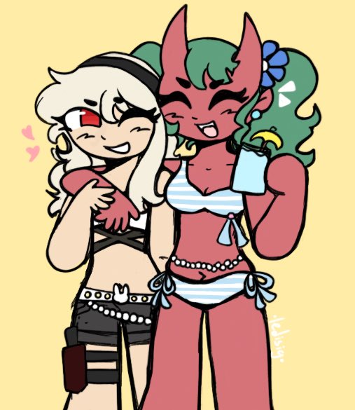 love the summer feeling of pacific break a lot ! had to draw my girls in beach outfits