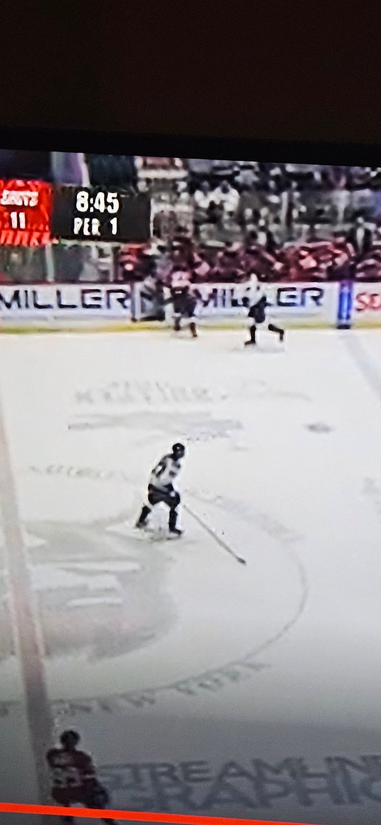 Keith__Nichols's tweet photo. @ECHL please explain this to me.  @ECHLThunder player leg up, over wall heading to bench, turn back to ice, deliver hit.  @RailersHC game misconduct. https://t.co/8QsG5P0ZTr