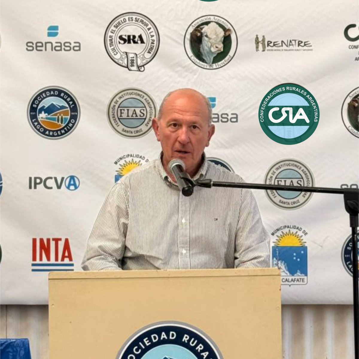 📣 Carlos Castagnani, presidente de CRA, Enrique Jamieson, titular de FIAS y Roy Watson, presidente de la Sociedad Rural de Lago Argentino en El Calafate.
Discursos del Acto Inaugural de la 50º Exposición y Feria Ganadera.
¡CRA presente!
