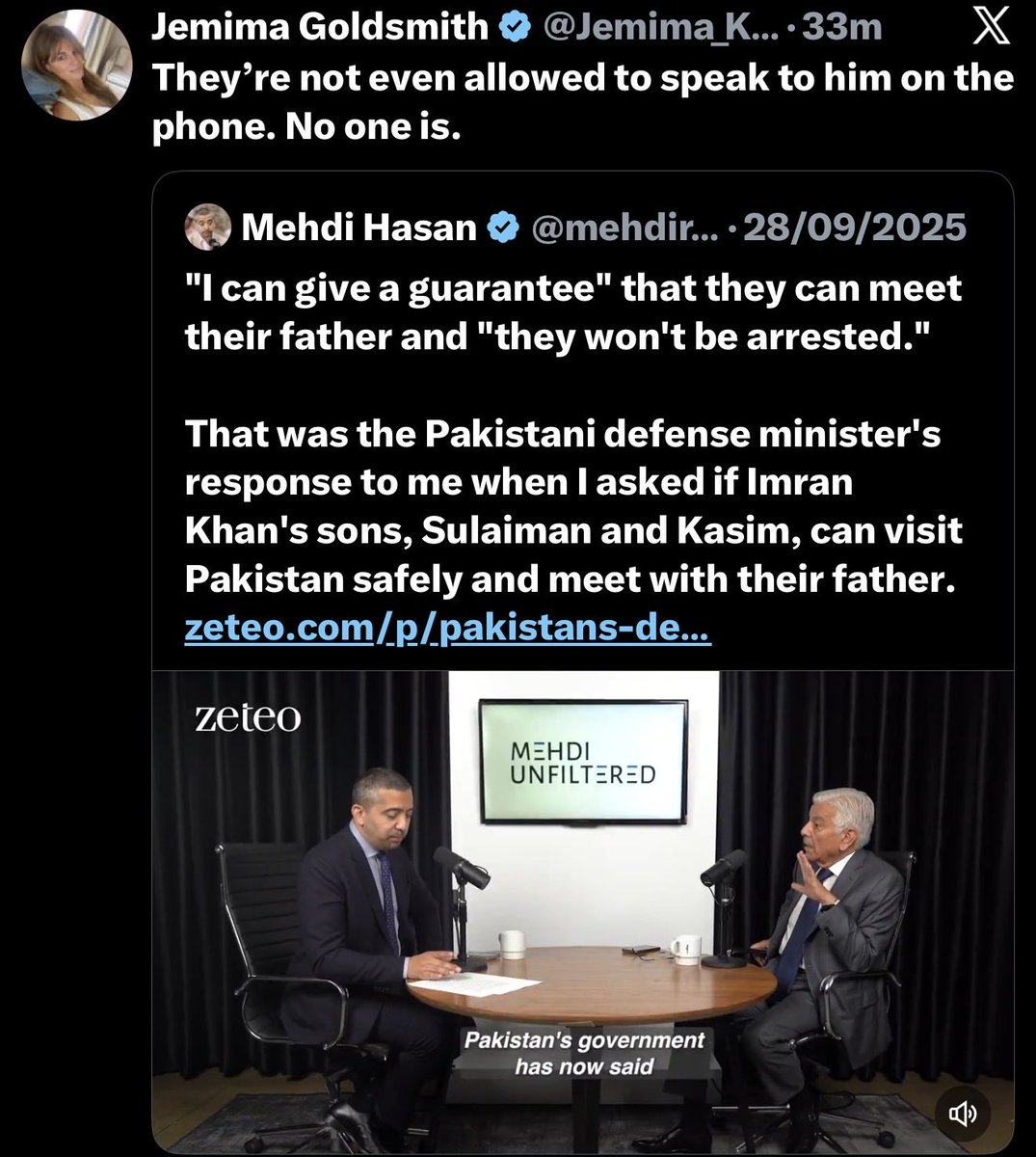 noreen_khanum's tweet image. He is certified liar,  he is defense minister  just by name, actually he is coward , and he is form 47 winner!
@Jemima_Khan @mehdirhasan