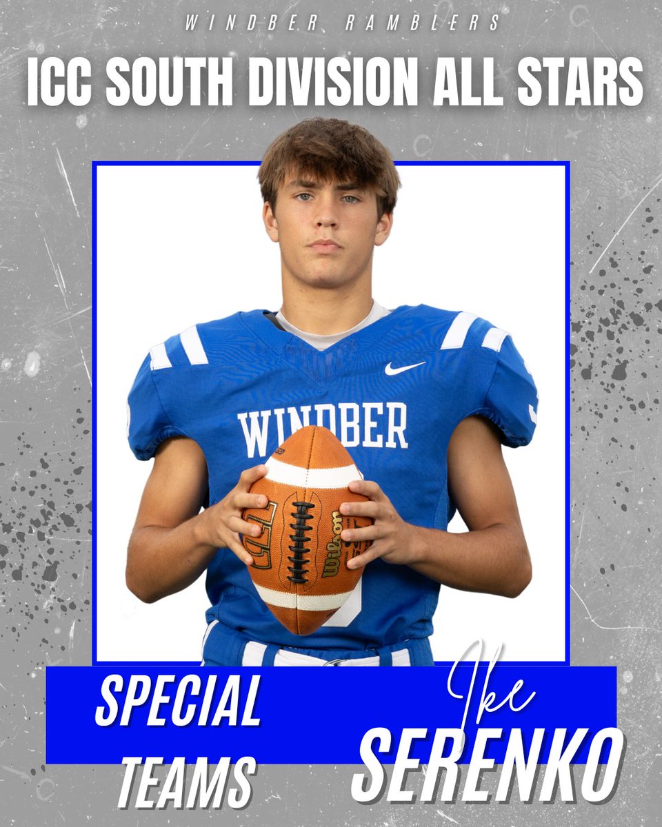 WASD_Athletics1's tweet photo. π Congratulations! π
Shoutout to Ike Serenko for being named to the ICC South Division Football All-Star Team as a Kick Returner! Your hard work and explosive plays on special teams have earned you this well-deserved honor. π
#GoWindber #RamblersFootball #ICCSouthAllStars https://t.co/tAm5h13NLR