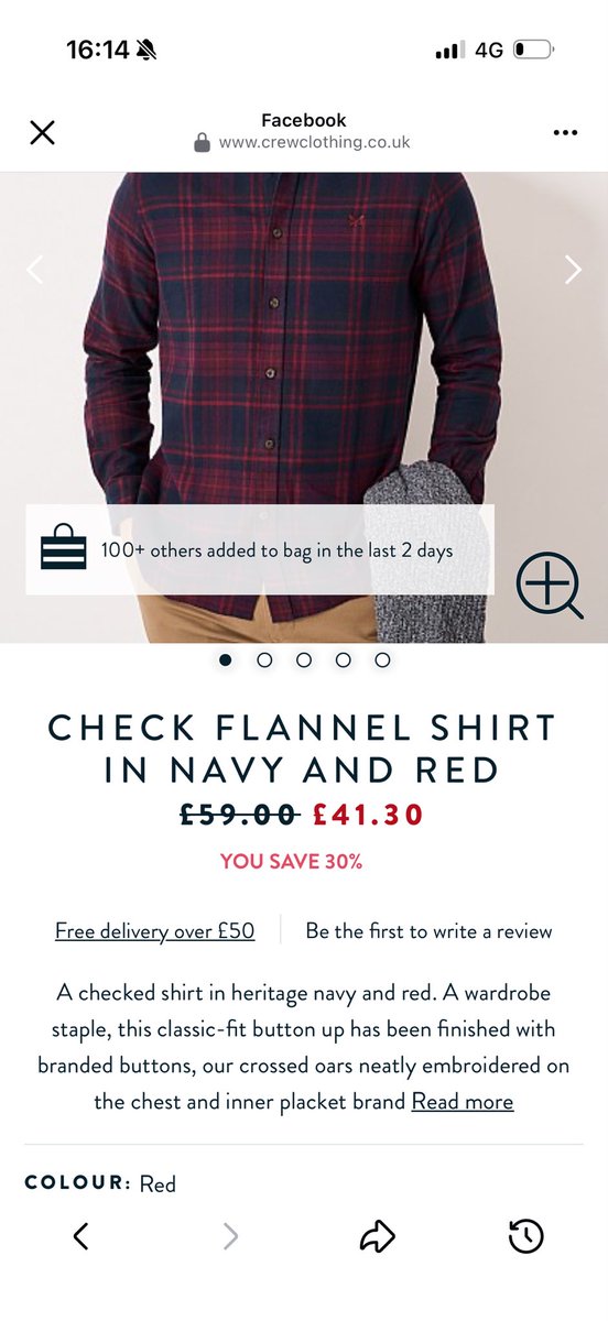 ChriMatthews's tweet photo. @Crew_Clothing can you spot the error on your website. Trying to buy clothes at the advertised price but they go up when I try to put them in the basket! https://t.co/LMUBmFMwG8