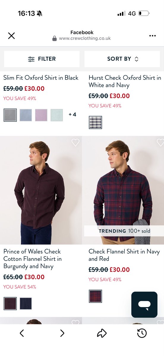 ChriMatthews's tweet photo. @Crew_Clothing can you spot the error on your website. Trying to buy clothes at the advertised price but they go up when I try to put them in the basket! https://t.co/LMUBmFMwG8