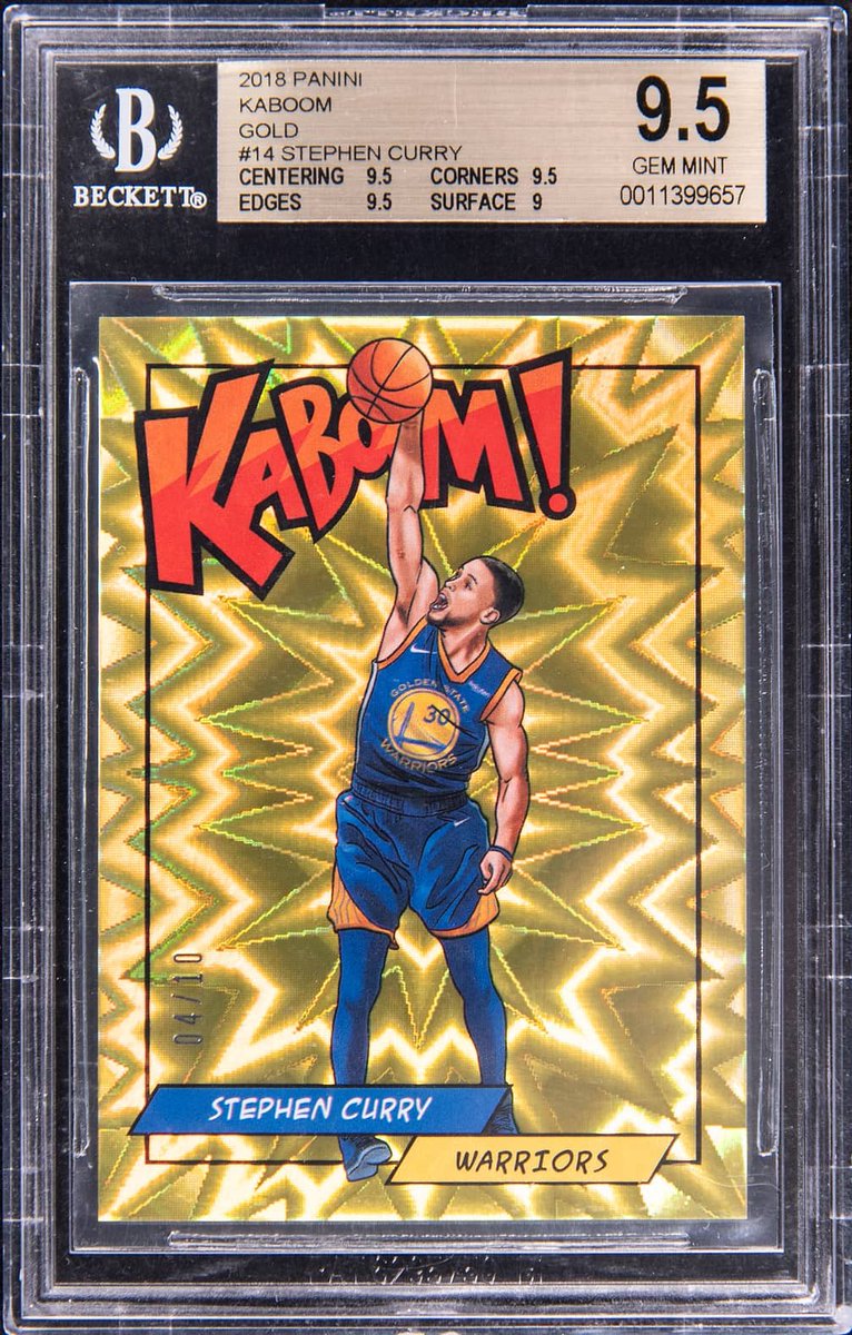💥 TOP 5 KABOOM SALES 💥

This BGS 9.5 Stephen Curry 2018 Kaboom sold last night for $236,680, making it the fifth-highest public Kaboom sale of all time. 

It once sold in 2022 for just $26,400. 

Here are the other 4 sales… 🧵