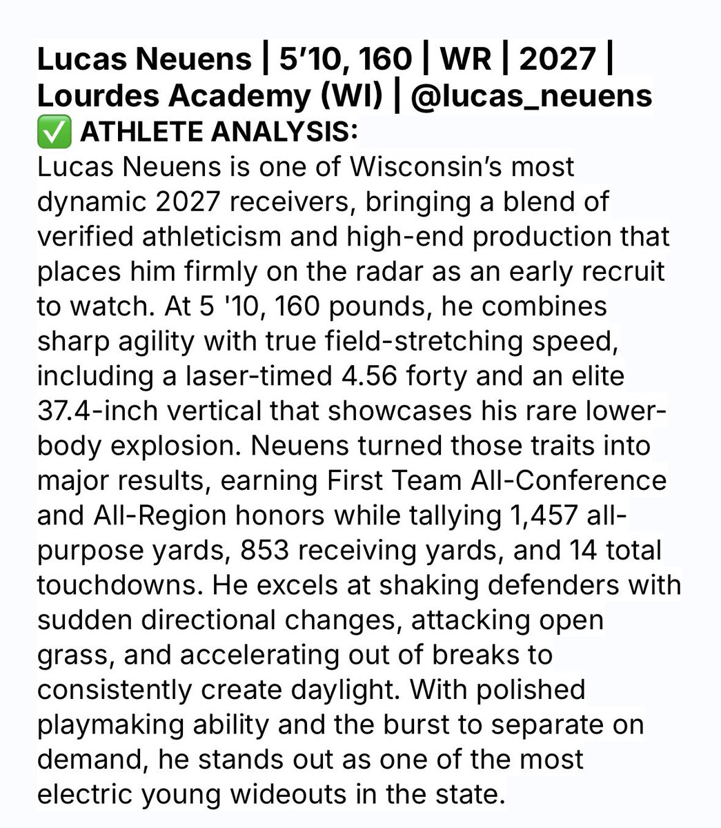 3⭐️Lucas Neuens WR tweet media