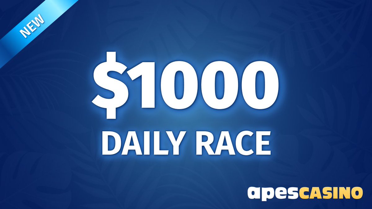 ApesCasino's tweet image. New $1000 Daily Races live on apescasino.com

The top 10 players who play the most will win a share of the prize each day! 🚀

Good luck 🍀
#crypto #bitcoin
