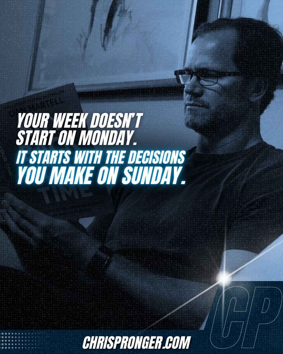 chrispronger's tweet image. If you want momentum, focus, and clarity then start building them before the week begins.
Own your Sunday, and you won’t spend Monday trying to catch up.