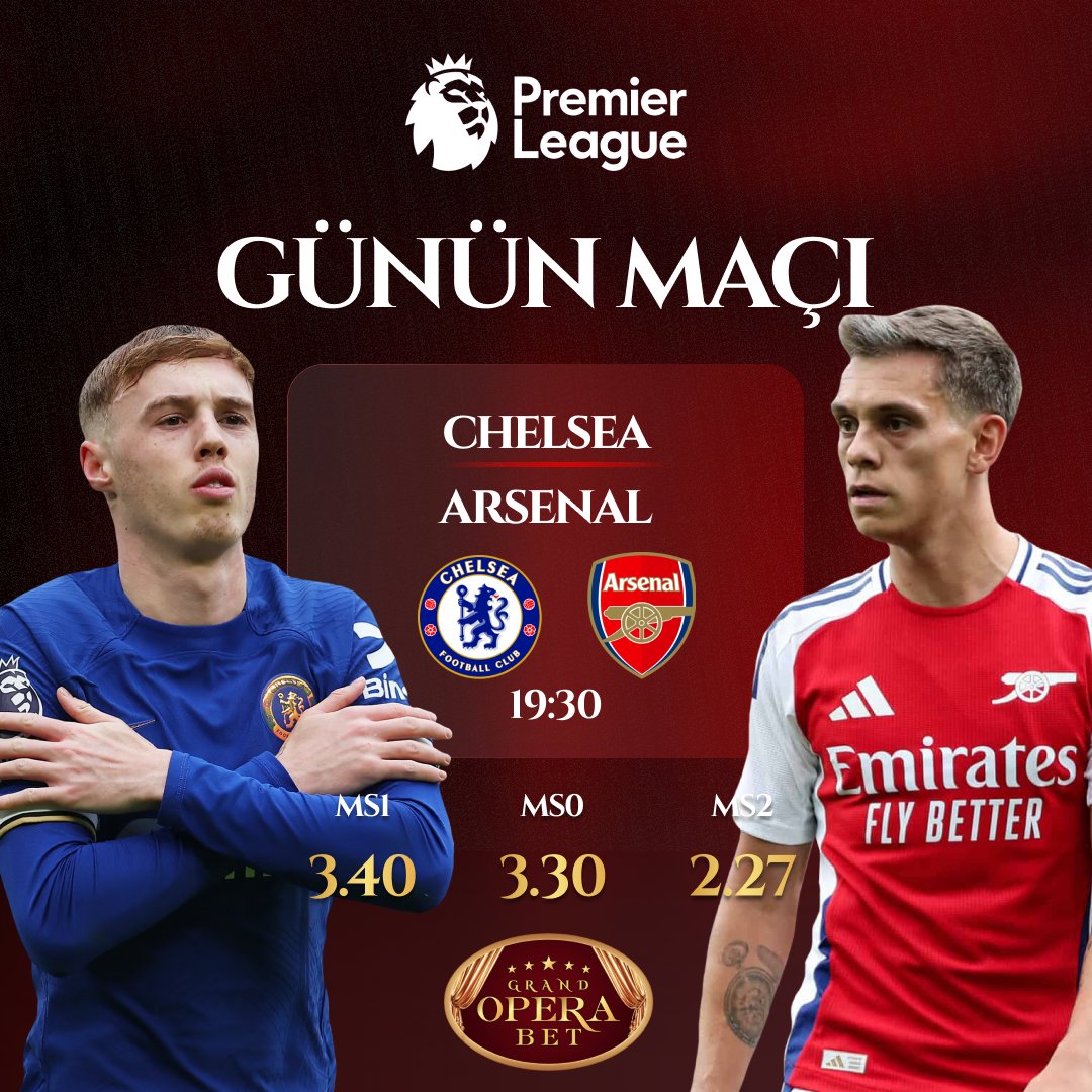⚡️ Premier Lig Heyecanı! ⚡️

🔥 Günün Maçı:
🏴󠁧󠁢󠁥󠁮󠁧󠁿 Chelsea 🆚 Arsenal 🏴󠁧󠁢󠁥󠁮󠁧󠁿

⏰ 19:30’da sahne başlıyor!

💎 Kıbrıs’ın en prestijli casinosunda maç keyfi ve özel oranlarla kazanca ortak ol → grandoperabet.link