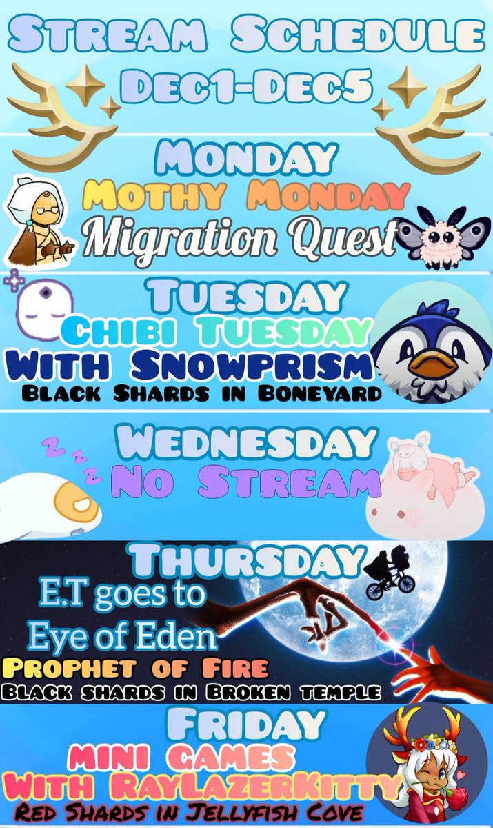 Sterling_Ivy_'s tweet image. Upcoming Twitch Stream Schedule 
Starts 8 Hours After Reset ❤️ 💙 
#TwitchStreamers #thatskygame #skycreatortroupe