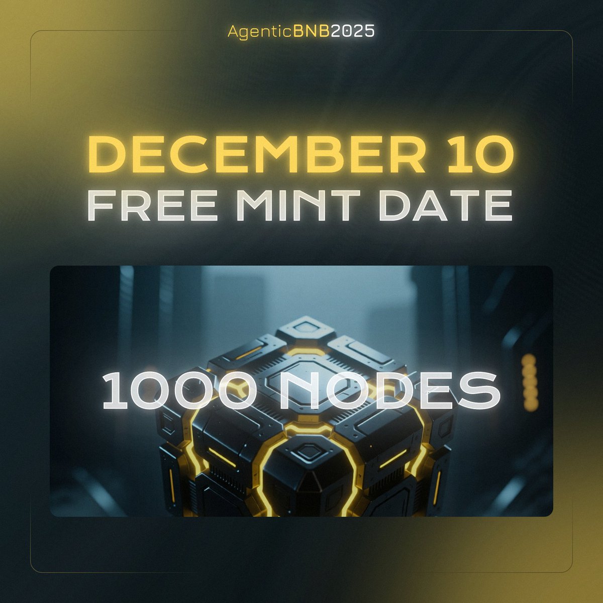 🖲️ Mint date is December 10              

Free Mint | 1000 Supply

Drop your wallet for WL 👇

Only on <a href="/BNBCHAIN/">BNB Chain</a>