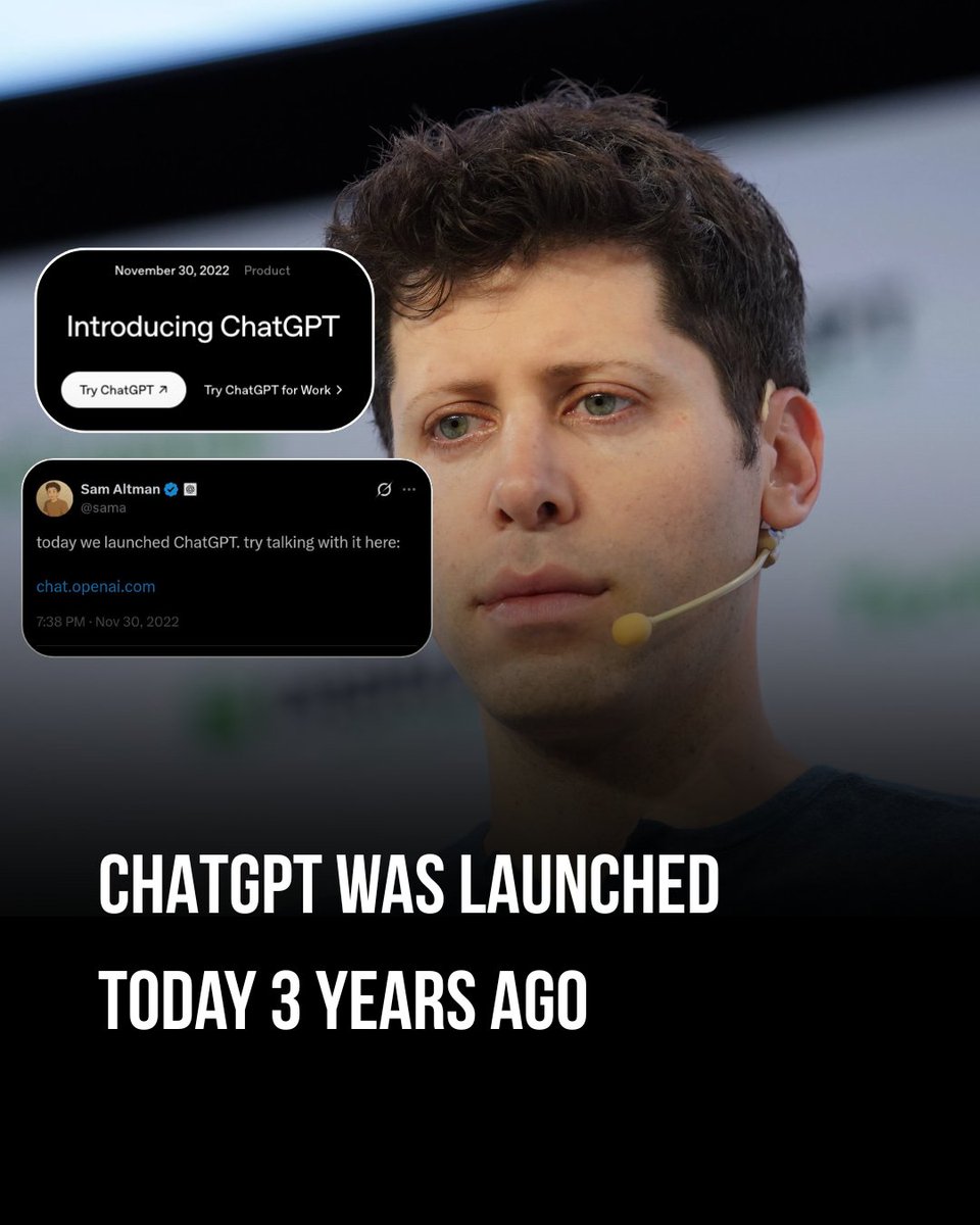 towards_AI's tweet image. 3 years ago today, ChatGPT launched, and the internet (and our workflows) haven’t been the same since 

From brainstorming, learning faster, coding, writing, to building whole products… it’s become a daily tool for so many of us.

How has ChatGPT changed your life? Drop one…