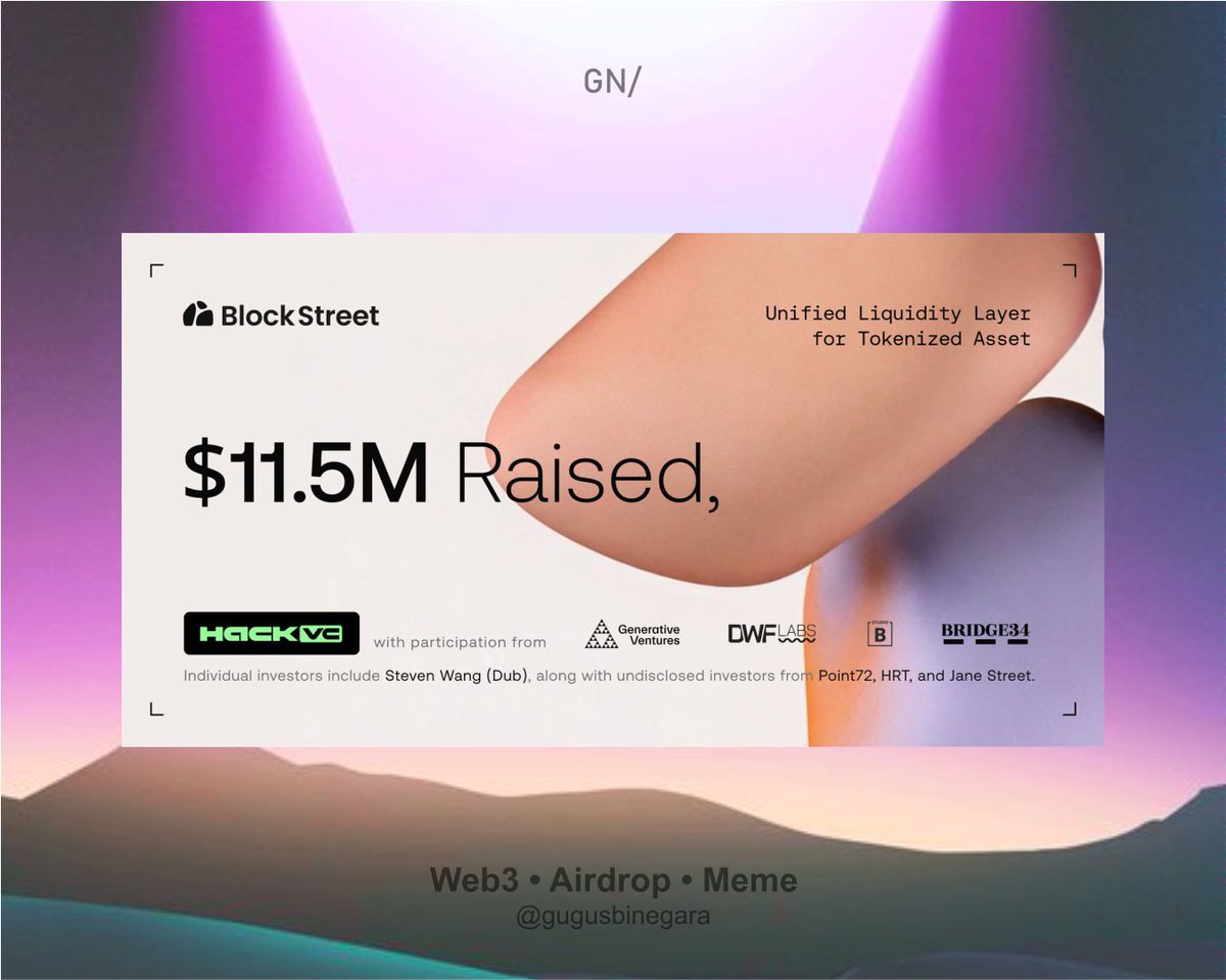 gugusbinegara's tweet image. GN/
@BlockSt_HQ Reward $BSD Token
$11.5M Fundraise Led by @hack_vc Launching on @monad

Register: blockstreet.money/dashboard?invi…
• Connect EVM Wallet
• Claim Welcome Rewards &amp;amp; Check-in Daily
• You Can Supply The $BSD You Get
• Repeat Every Day
• Done