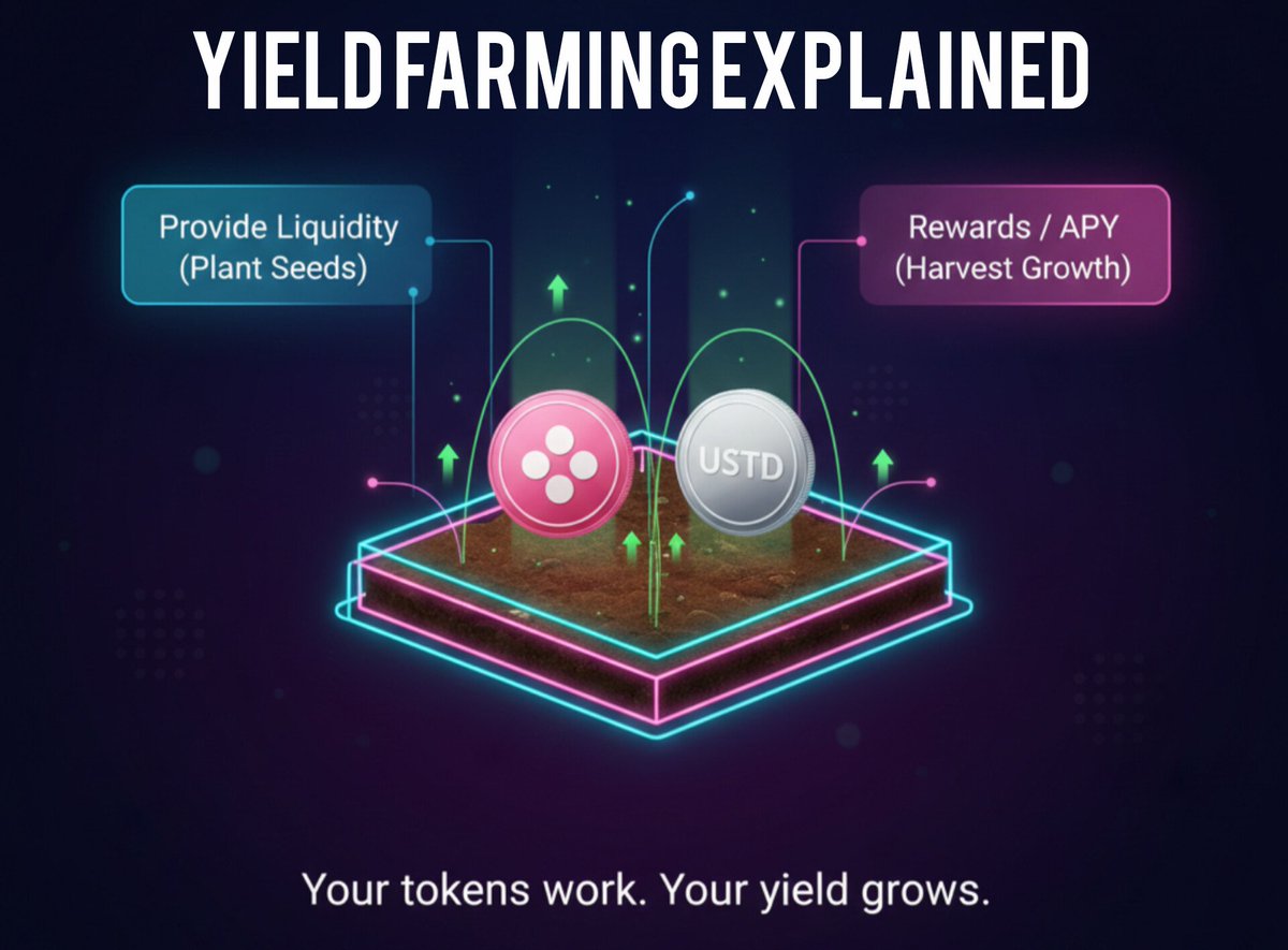 web3_haidar's tweet image. DeFi Yield Farming Explained  (Polkadot Edition)

Think of @Polkadot as a massive digital garden. When you deposit tokens into a @v_labs-style DeFi protocol, you&apos;re basically planting seeds. Your DOT + USDT become liquidity that helps the ecosystem grow, and in return you earn…