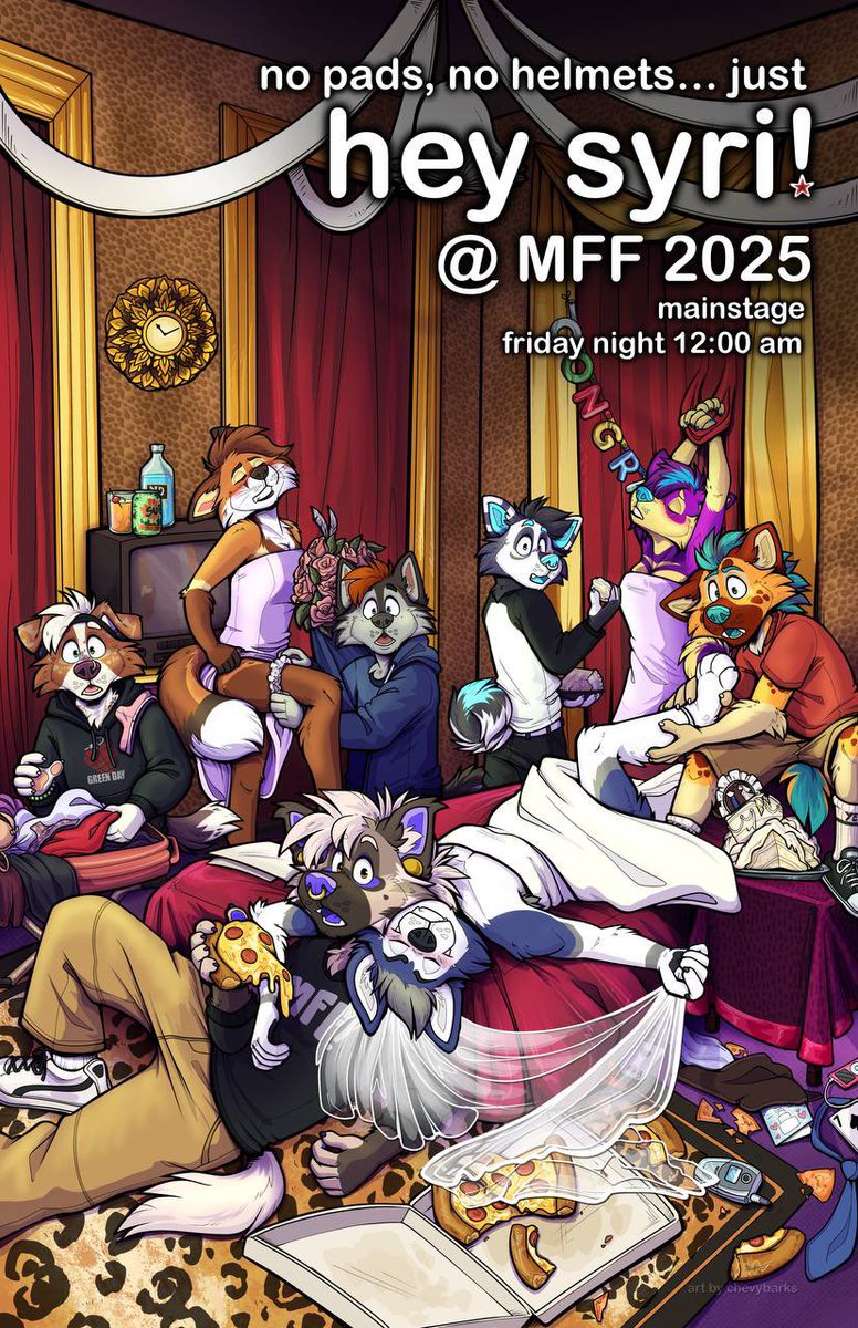 Hey_Syri's tweet image. 😔 I&apos;m just a kid and life is a nightmare 😔

No Pads, No Helmets…Just Hey Syri! @FurFest 2025
Friday Night 1200 AM

HOPE YA’LL ARE READY TO ROCK THIS SHIT 🔥
🎨 @ChevyBarks