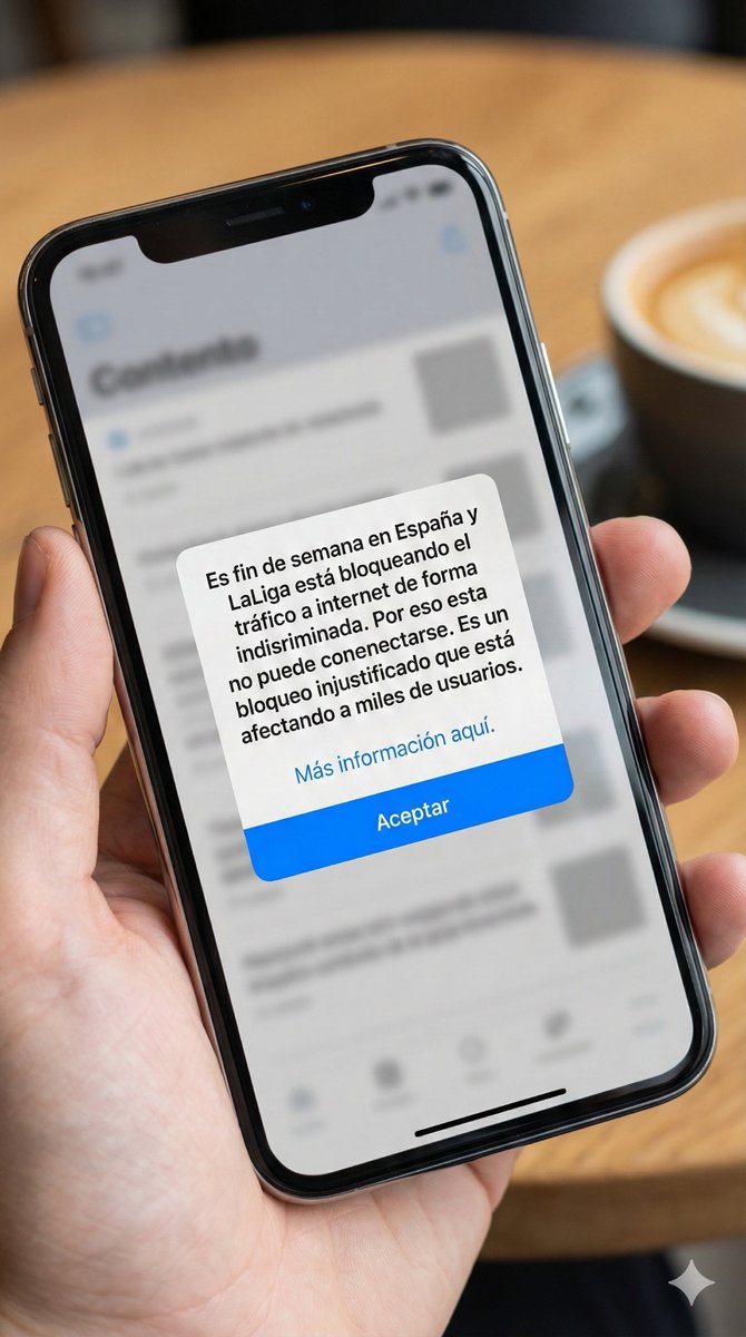 🔥Propongo esto como medida de protesta contra #LaLigaGate

Si eres dev de Apps Móviles y tu backend está en Cloudflare.

1 - La app comprueba si es sábado o domingo
2 - La app muestra este mensaje (es solo una idea)