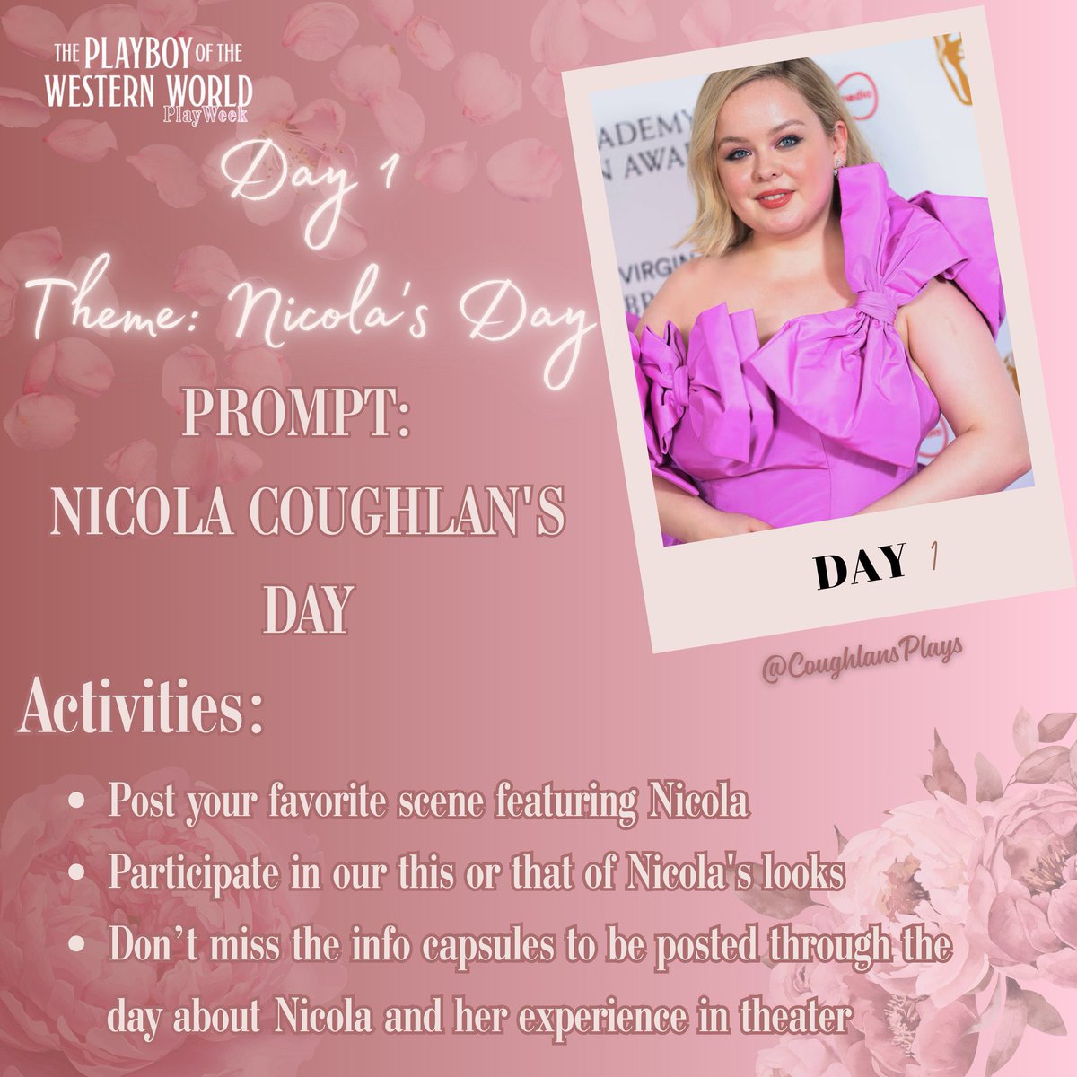 TPOTWW DAY 1💚

Welcome to the 1st day of our week of fandom celebrations for, ‘The Playboy of the Western World.’☘️🍻🪉🇮🇪💋✨

Starting it off strong with a Day Dedicated to the legend herself, Nicola Coughlan.💖

Use #TPOTWWWeek and have fun!🥰

#BreakALegNicola