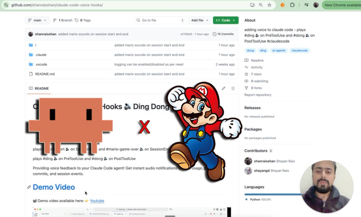 shanraisshan's tweet image. If you combine Claude Code Voice Hooks with Wispr Flow on Mac, the setup becomes insanely goated. 🐐📷 check out github repo: 
github.com/shanraisshan/c…
demo: youtu.be/JFPJtMNV8Qw

#claudecode #claude #anthropic